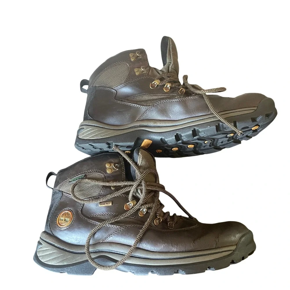 Timberland Mens Chocorua Trail Waterproof Hiking Boots Gore-Tex Trail Brown 10.5